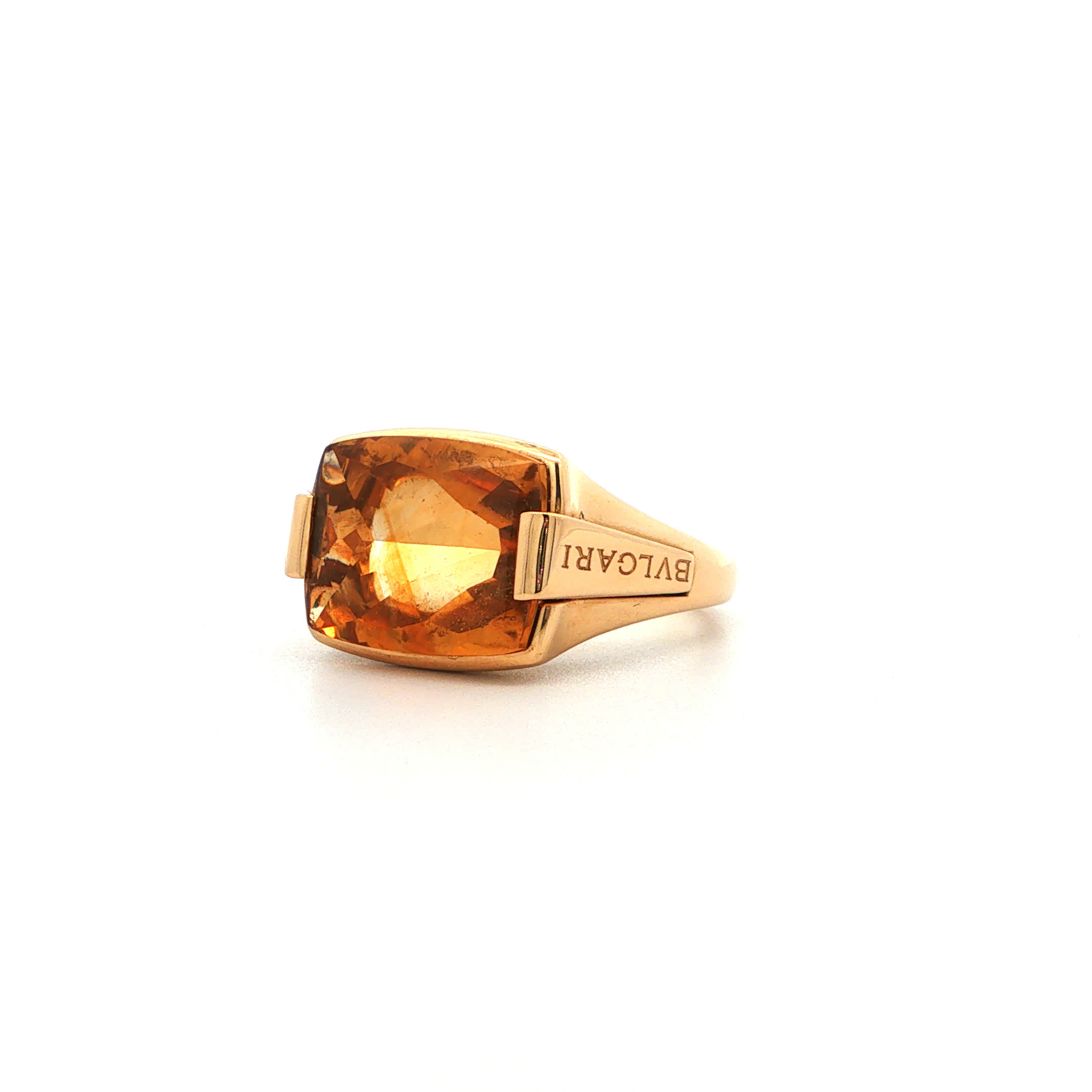 "Dolce Vita" - Vintage Ring von BVLGARI in 18kt Gelbgold mit Citrin - Juwelier Steiger
