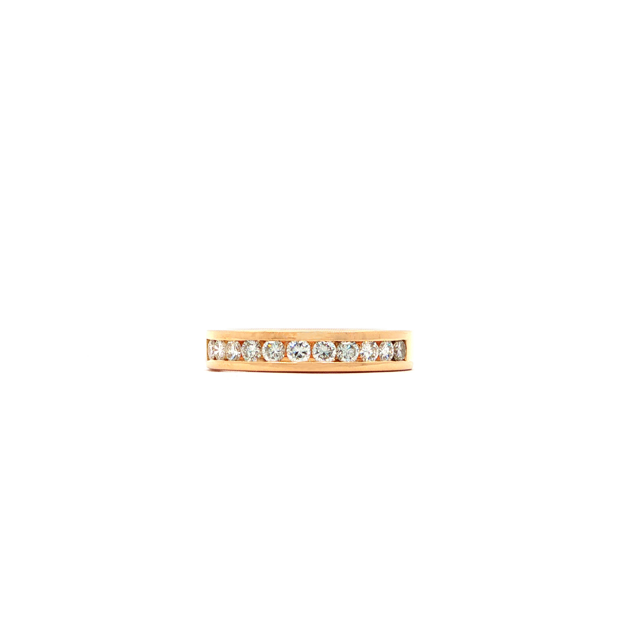 "Eleven in a Row" - Moderner Halb Memory Ring in 18kt Gelbgold mit Brillanten zus. ca. 0,44ct - Juwelier Steiger