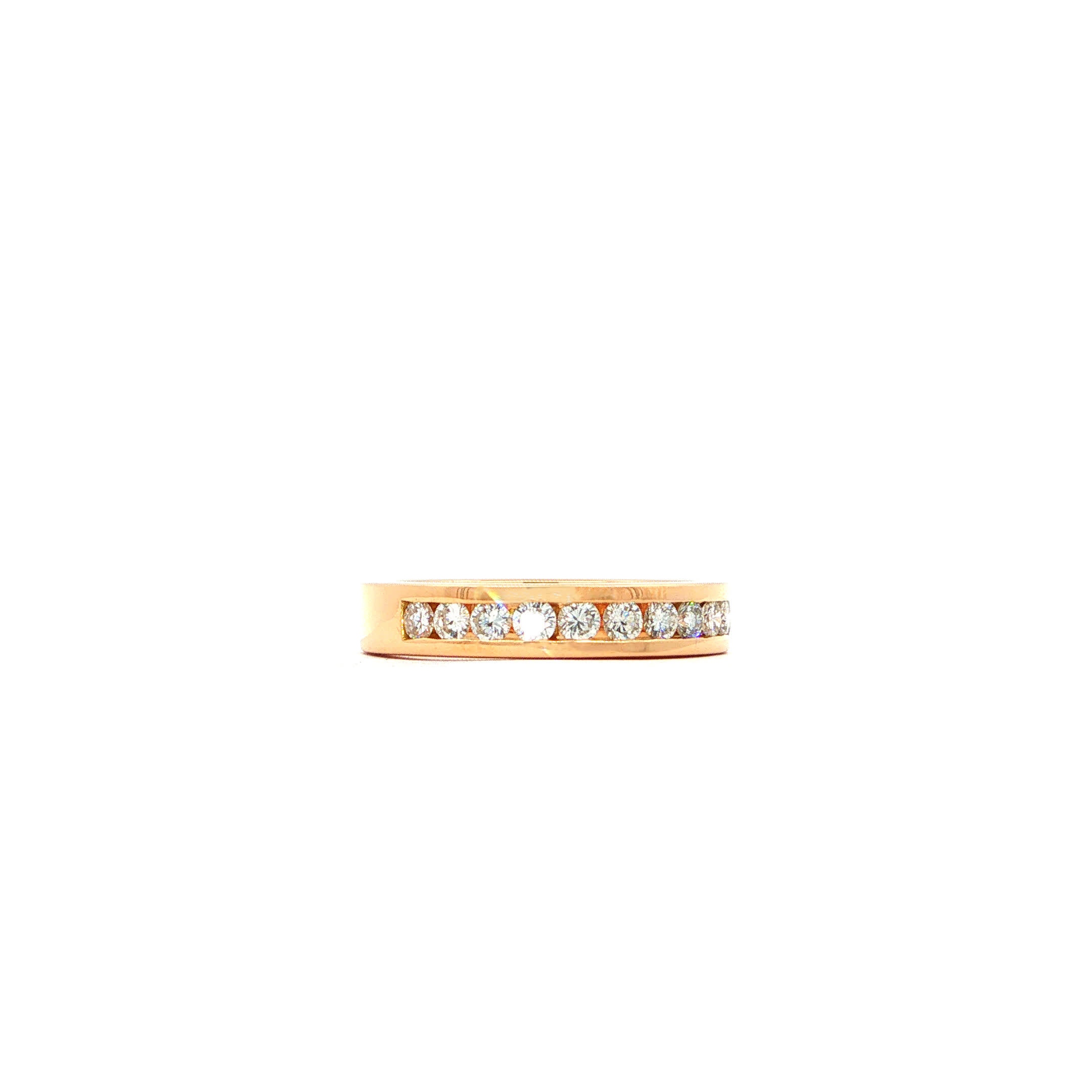 "Eleven in a Row" - Moderner Halb Memory Ring in 18kt Gelbgold mit Brillanten zus. ca. 0,44ct - Juwelier Steiger