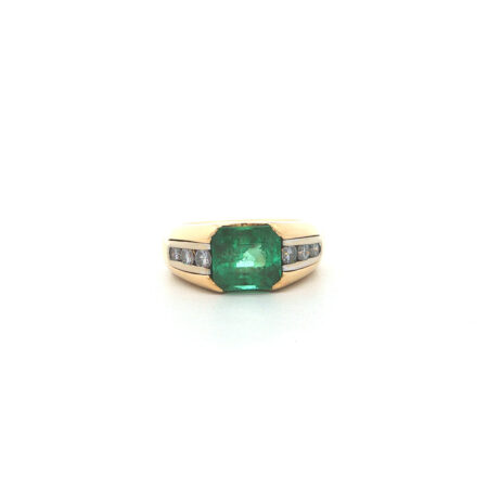 "Emerald Majesty" - Imposanter Vintage Ring mit Smaragd & Brllanten in 18kt Gelbgold - Juwelier Steiger