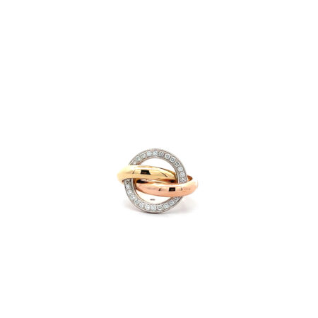 "Entrelacés C de Cartier" - Vintage Cartier Ring in 18kt Gold mit Brillanten