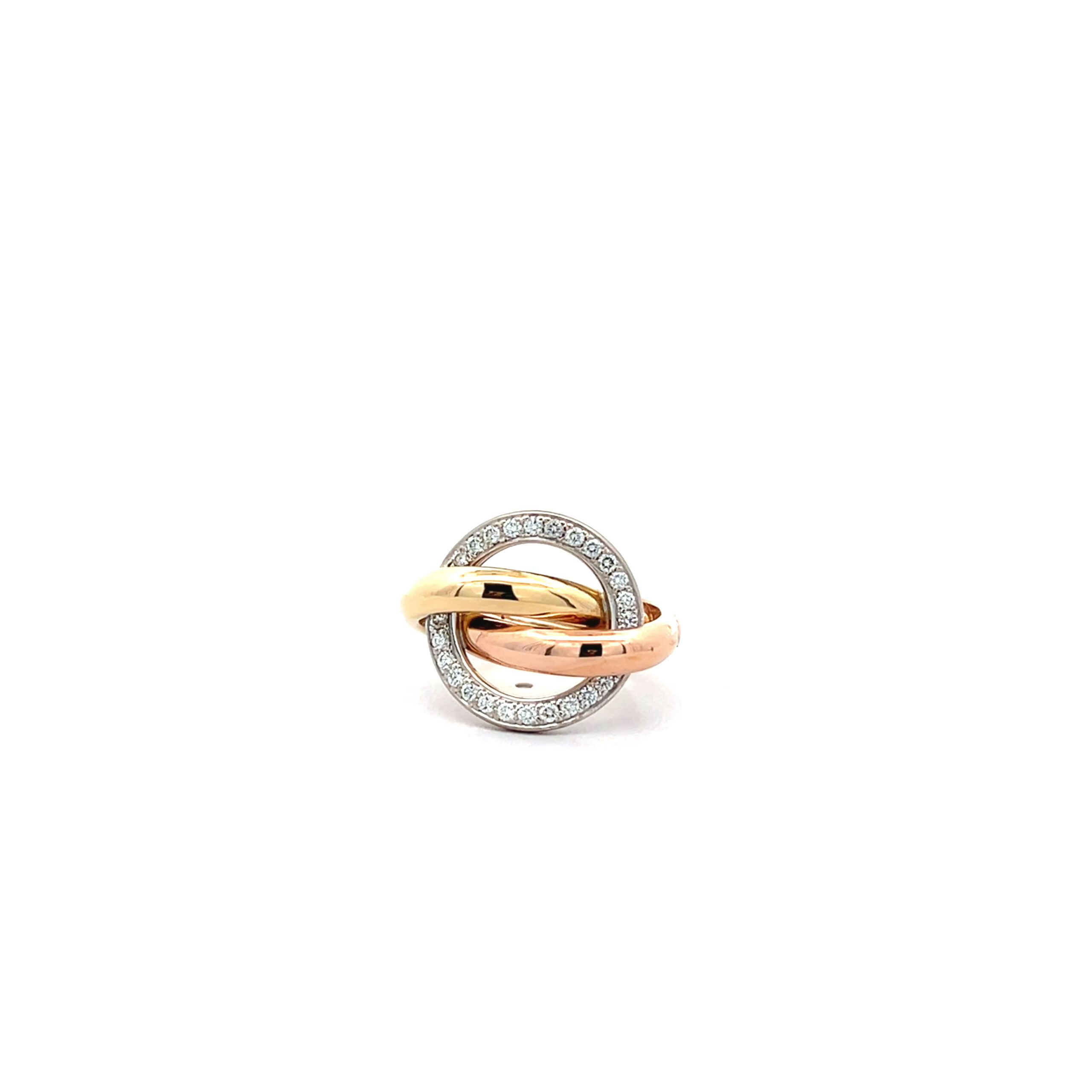 "Entrelacés C de Cartier" - Vintage Cartier Ring in 18kt Gold mit Brillanten - Juwelier Steiger