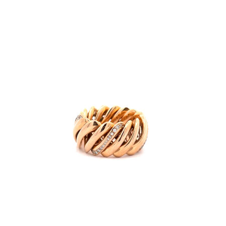"Ewiges Band" - Vintage Ring in 18kt Rosegold mit Brillanten zus. 0,48ct