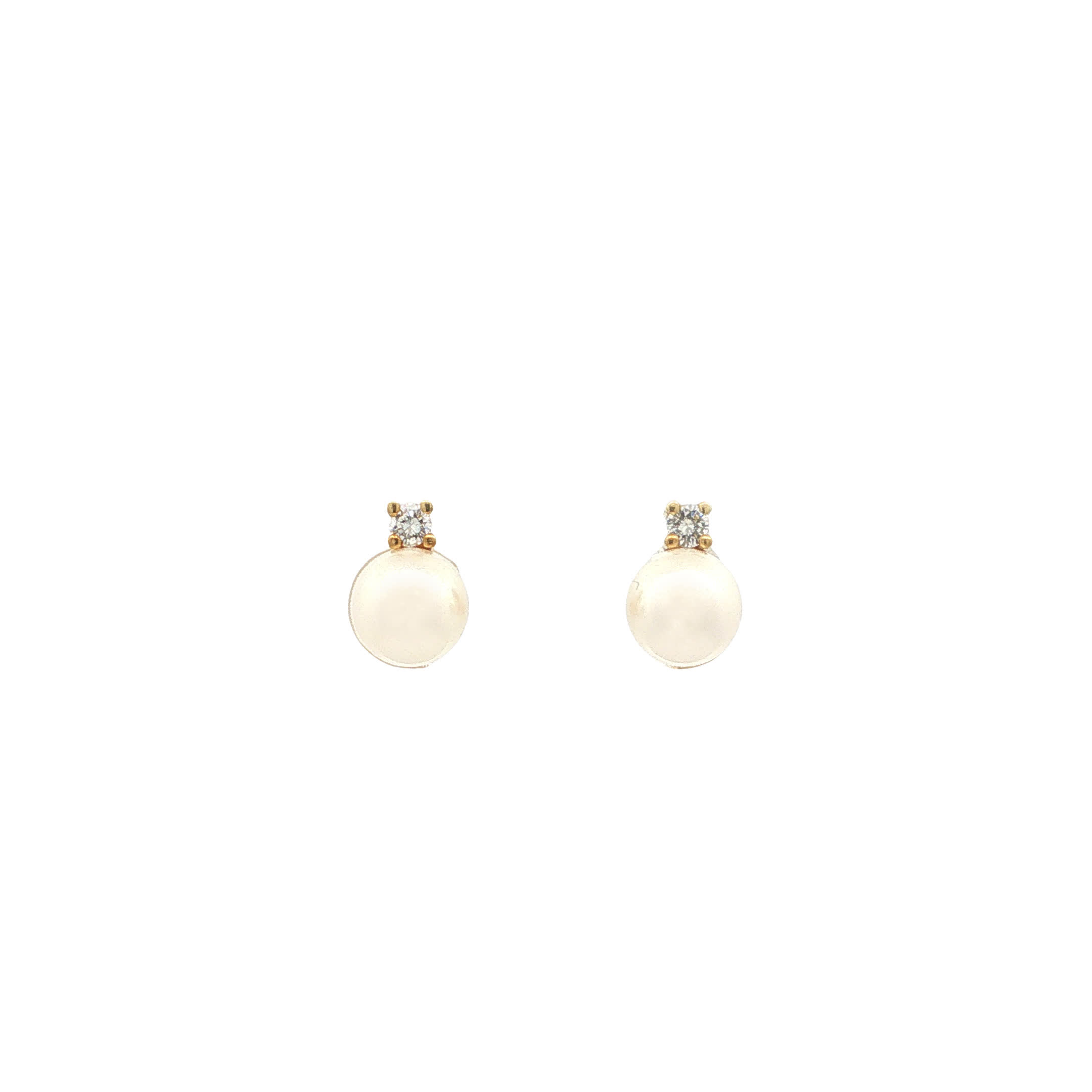 "Feines Perlenlicht" - Vintage Ohrstecker mit Perle & Brillant in 14kt Gelbgold - Juwelier Steiger