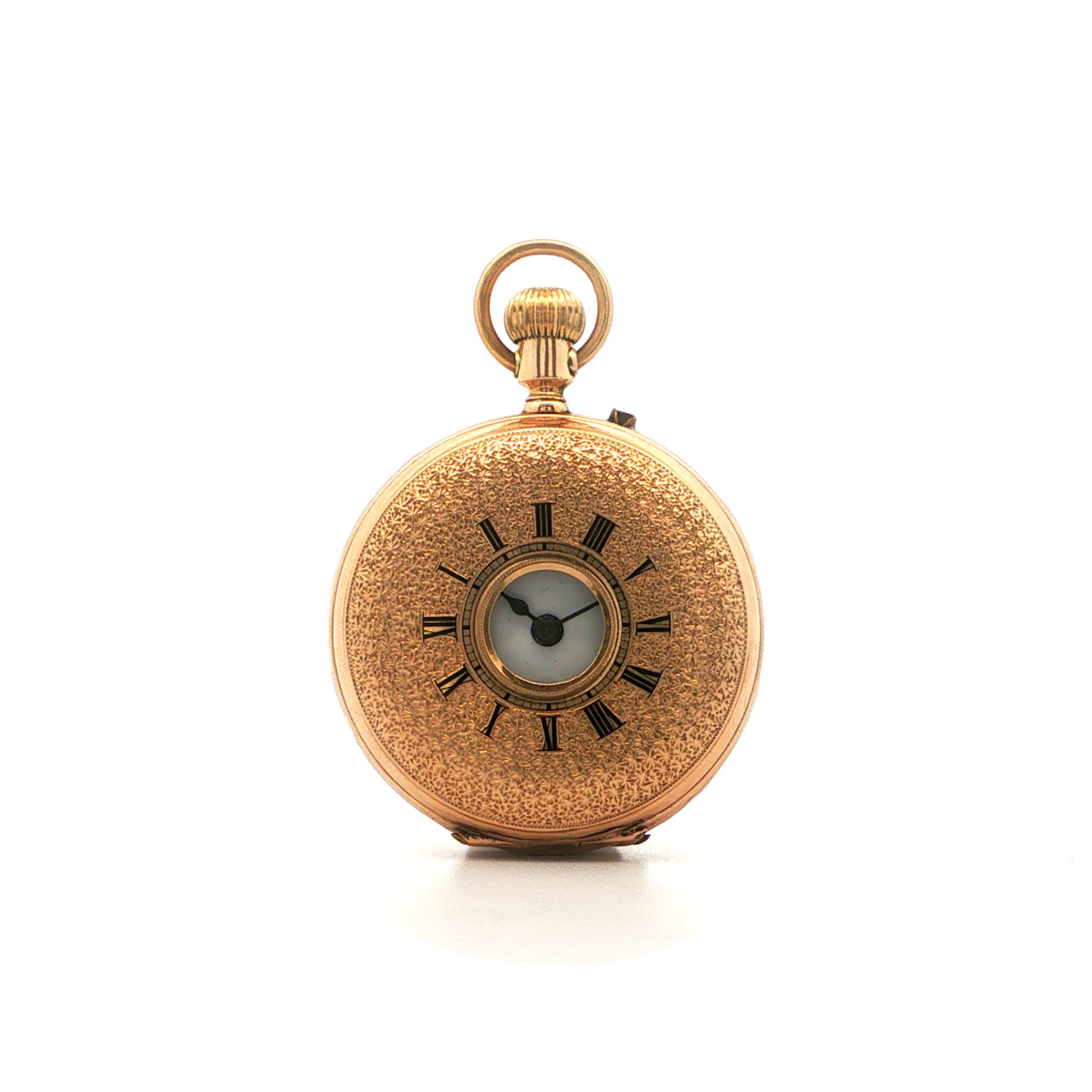 "Fleur de Genéve" - Antike Savonnette Taschenuhr mit Emaillemedaillon - Juwelier Steiger
