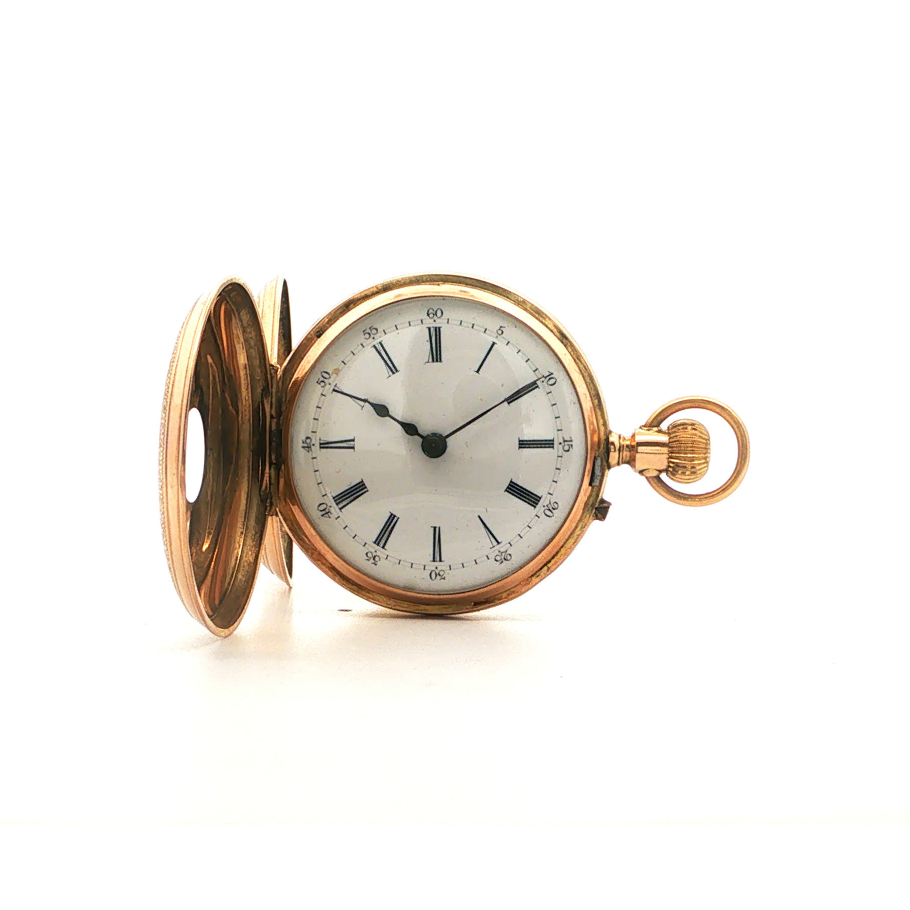 "Fleur de Genéve" - Antike Savonnette Taschenuhr mit Emaillemedaillon - Juwelier Steiger