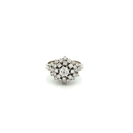 "Fleur de Lumière" - Vintage Ring in 14kt Weißgold mit Brillanten