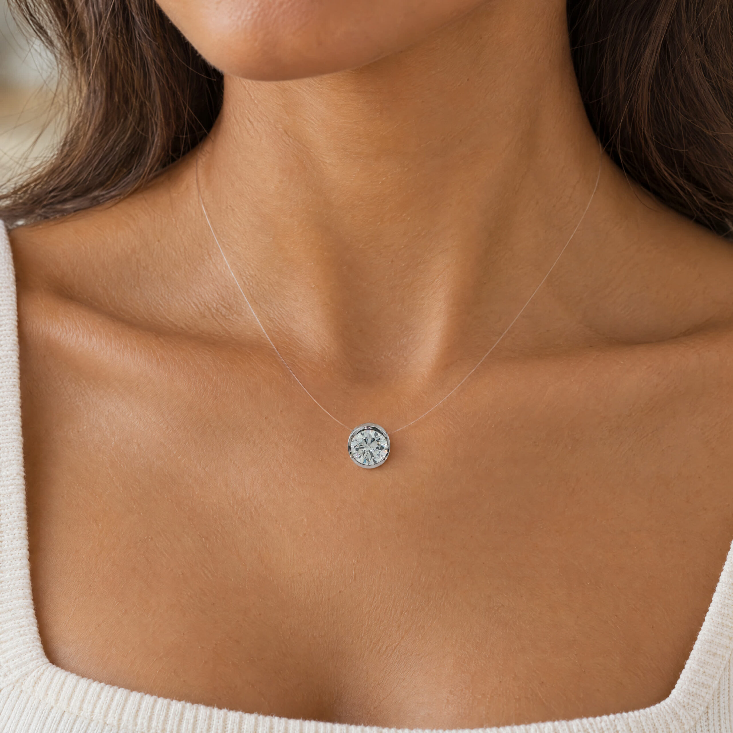 "Flying Diamond" - Moderne Kette mit Brillant Solitär 1,41ct - Juwelier Steiger