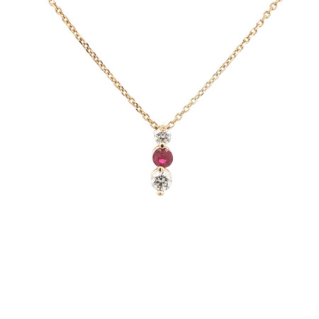"Forever Love" - Vintage Kette in 14kt Gelbgold mit Brillanten & Rubin