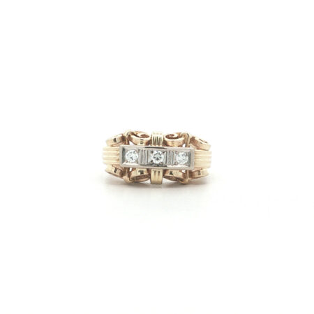 "Golden 40s" - Vintage Ring in 14kt Gelbgold mit Brillanten