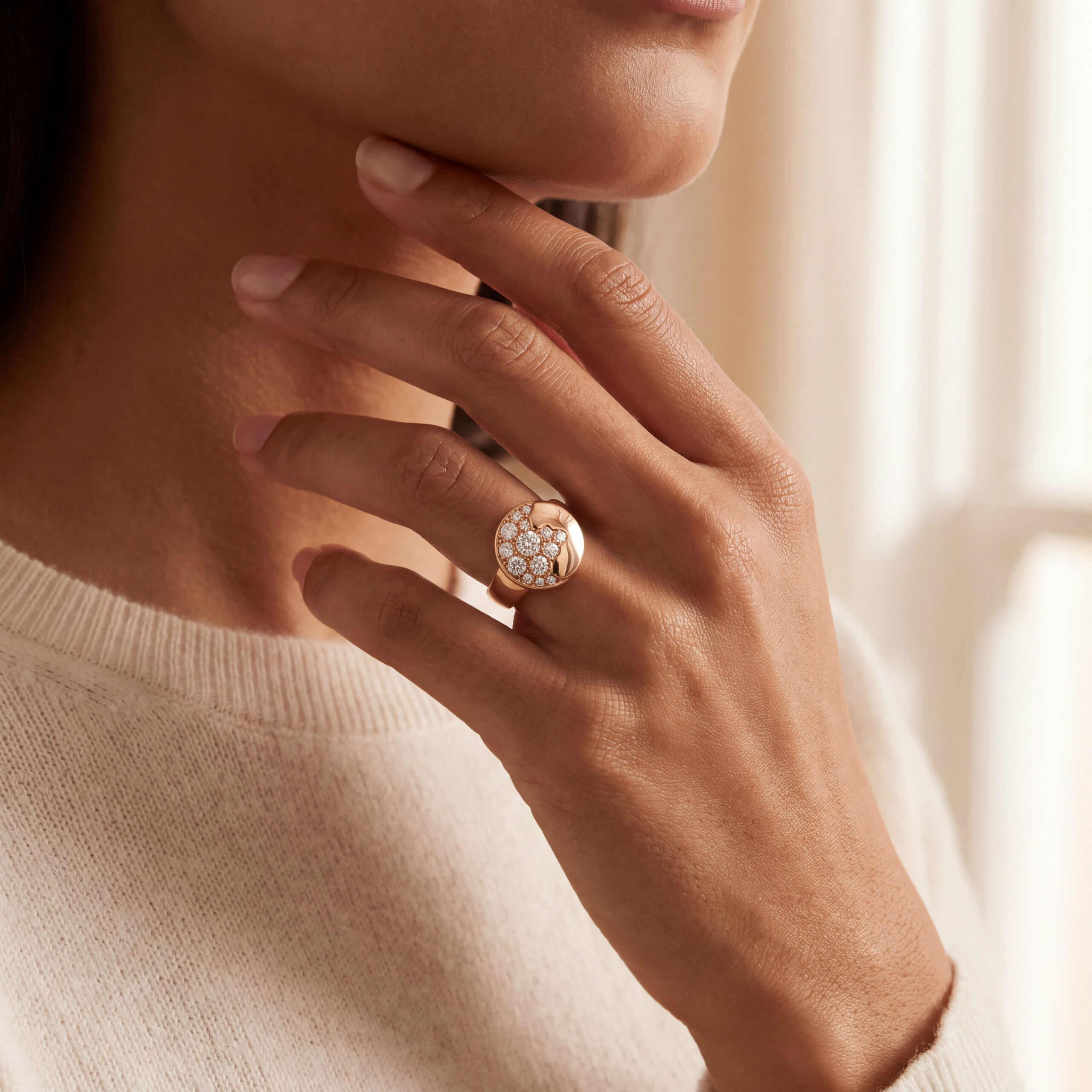 "Golden Constellation" - Moderner Ring in 18kt Rosegold mit Brillanten - Juwelier Steiger