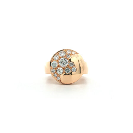 "Golden Constellation" - Moderner Ring in 18kt Rosegold mit Brillanten