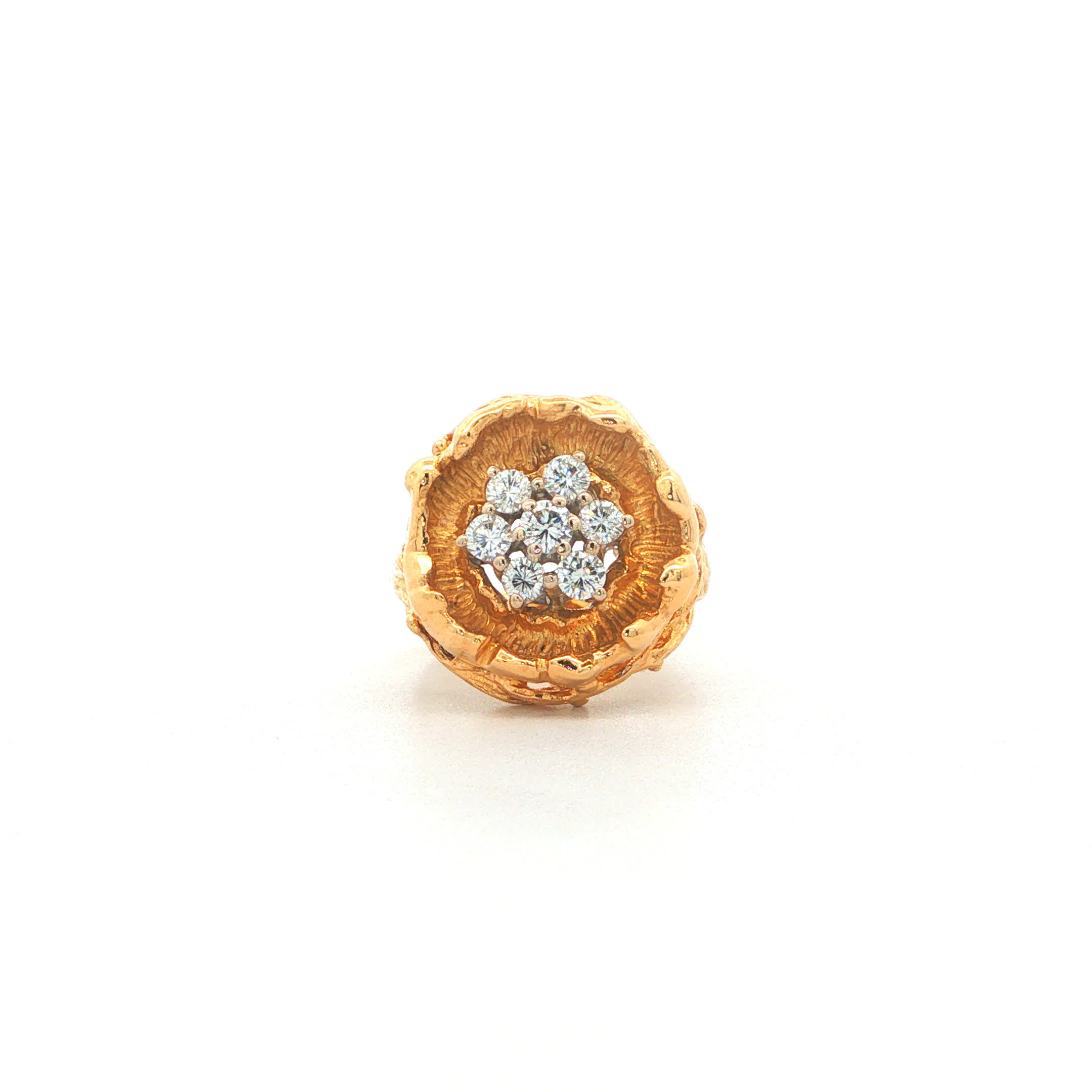 "Golden Flower" - Vintage Ring in 18kt Gelbgold mit Brillanten zus. ca. 0,56ct - Juwelier Steiger