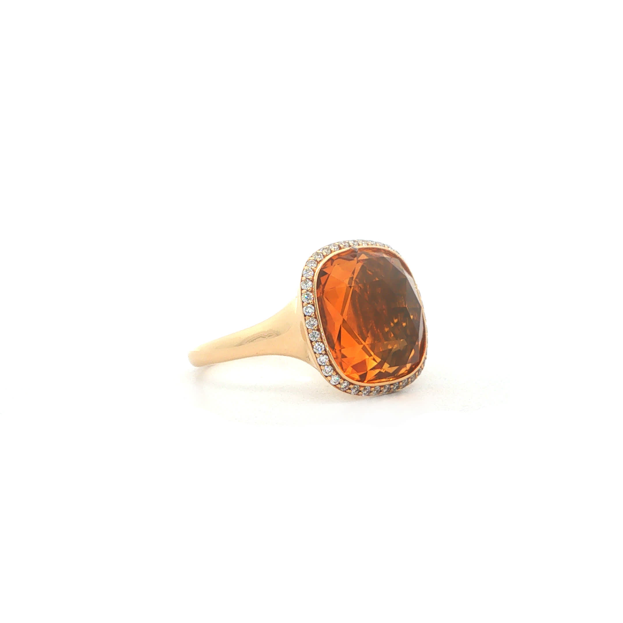 "Golden Honey" - Moderner Ring in 18kt Gelbgold mit Citrin & Diamanten - Juwelier Steiger