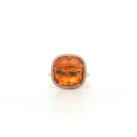 "Golden Honey" - Moderner Ring in 18kt Gelbgold mit Citrin & Diamanten