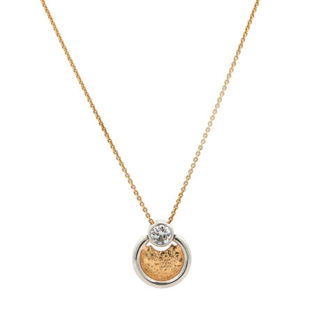 "Golden Orbit" - Vintage Kette mit Anhänger in 14kt Gelbgold & Brillant ca. 0,28ct