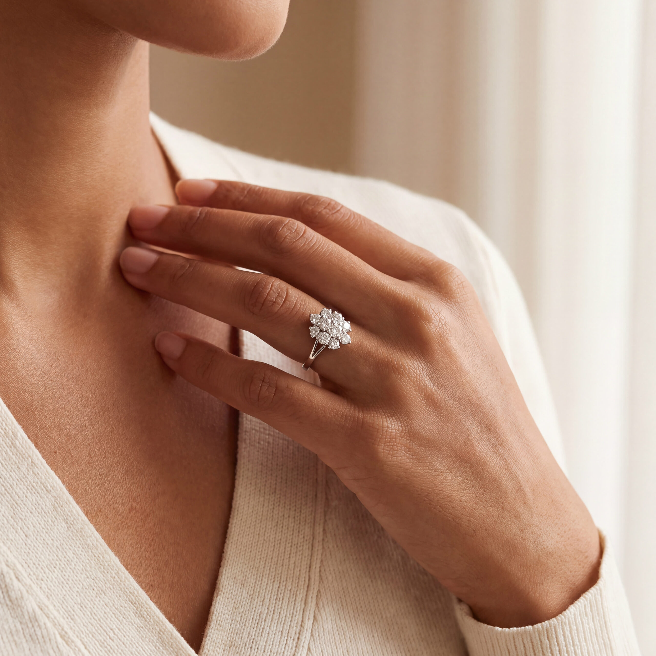 "Grand Éclat" - Vintage Ring in 14kt Weißgold mit Brillanten zus. ca. 1,30ct - Juwelier Steiger