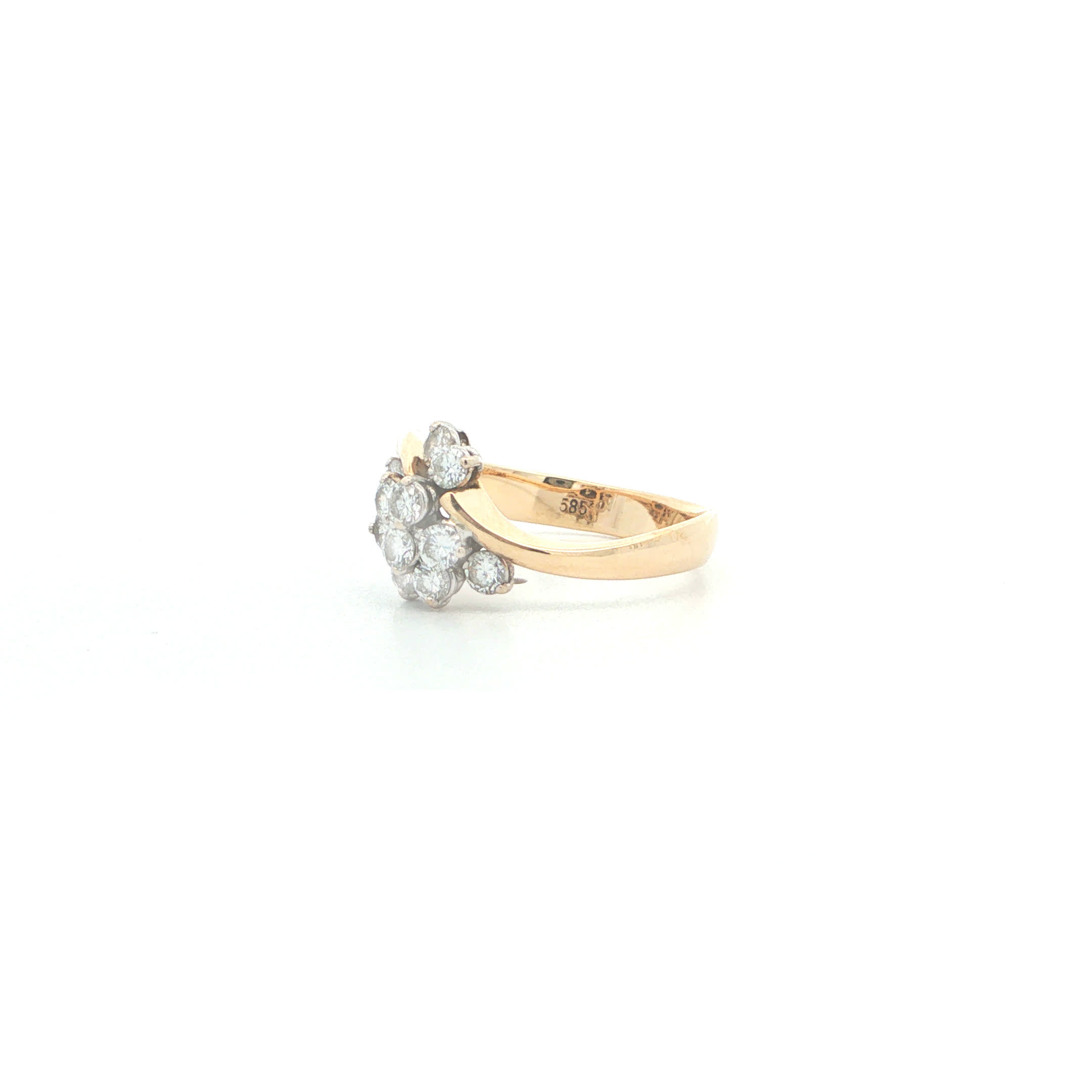 "Grapes of Brilliance" - Vintage Ring in 14kt Gelbgold mit Brillanten zus. 0,44ct - Juwelier Steiger