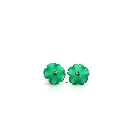 "Green Blossom" - Vintage Ohrstecker in 14kt Gelbgold