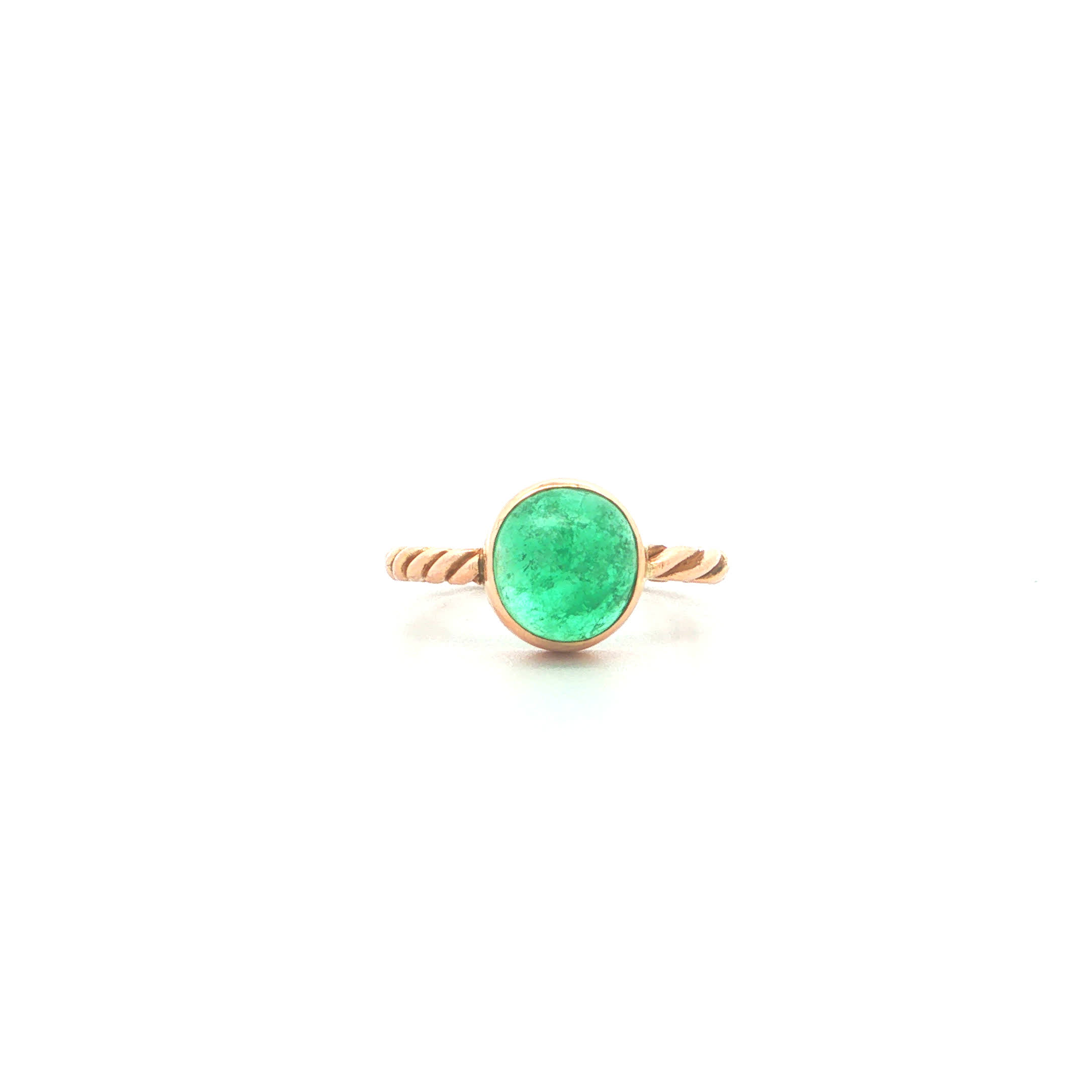 "Green garden" - Vintage Ring in 18kt Gelbgold mit smaragd Cabochon - Juwelier Steiger