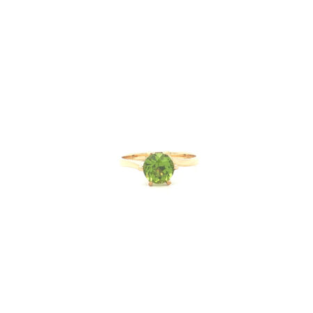 "Green Light" Vintage Ring 18 Karat Gelbgold Ring mit Peridot Stein