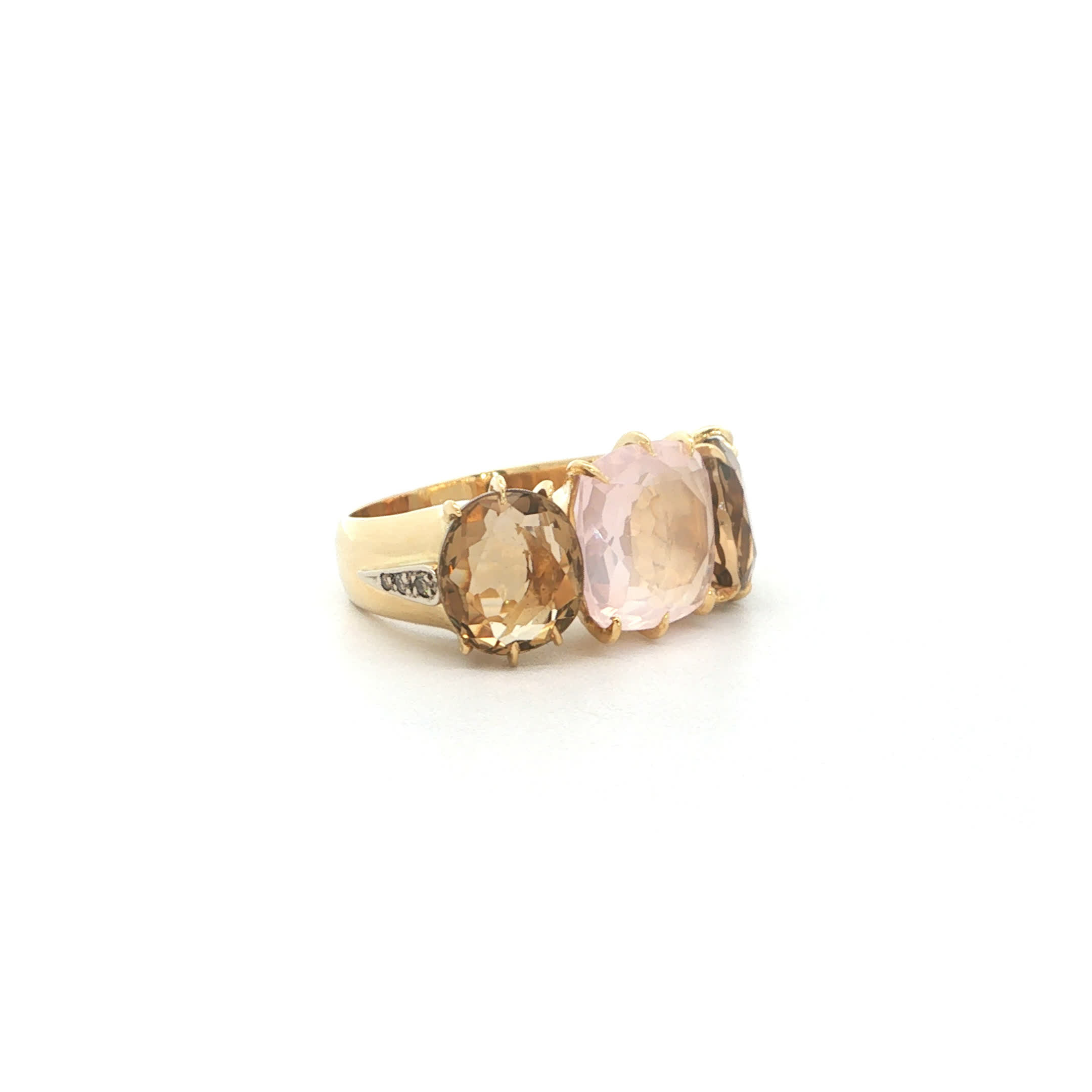 "H. Stern Cocktail Ring" - Moderner Ring mit Farbsteinen 18 Karat Gelbgold - Juwelier Steiger