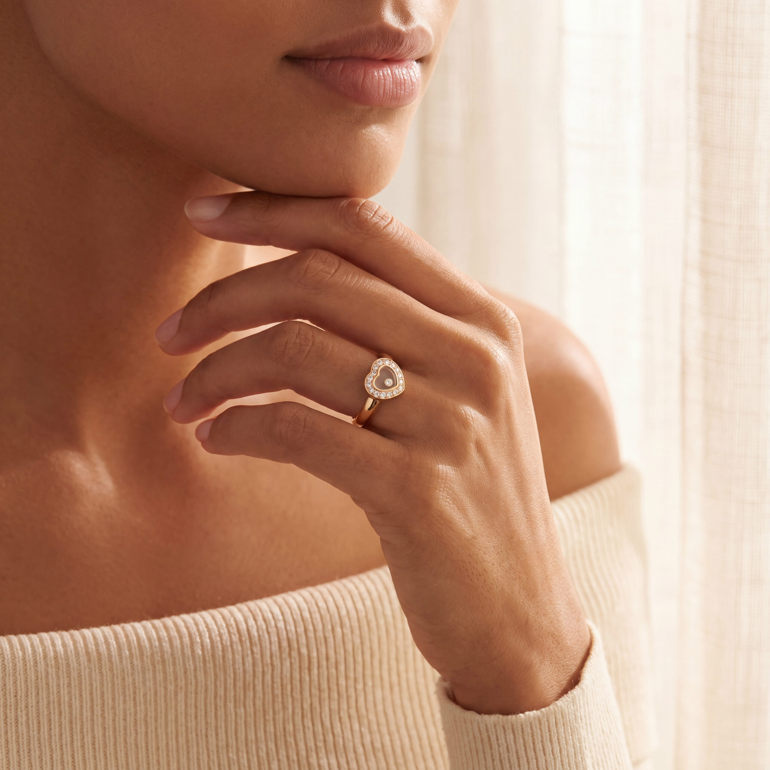 "Happy Hearts" - Vintage Ring von Chopard in 18kt Gelbgold mit Brillanten - Juwelier Steiger