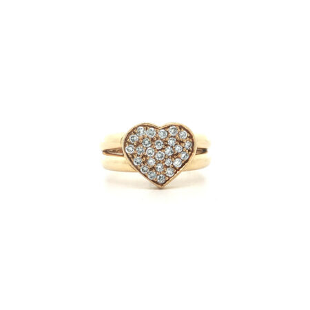 "Heart of Diamonds" - Vintage Ring in 18kt Gelbgold mit Brillanten
