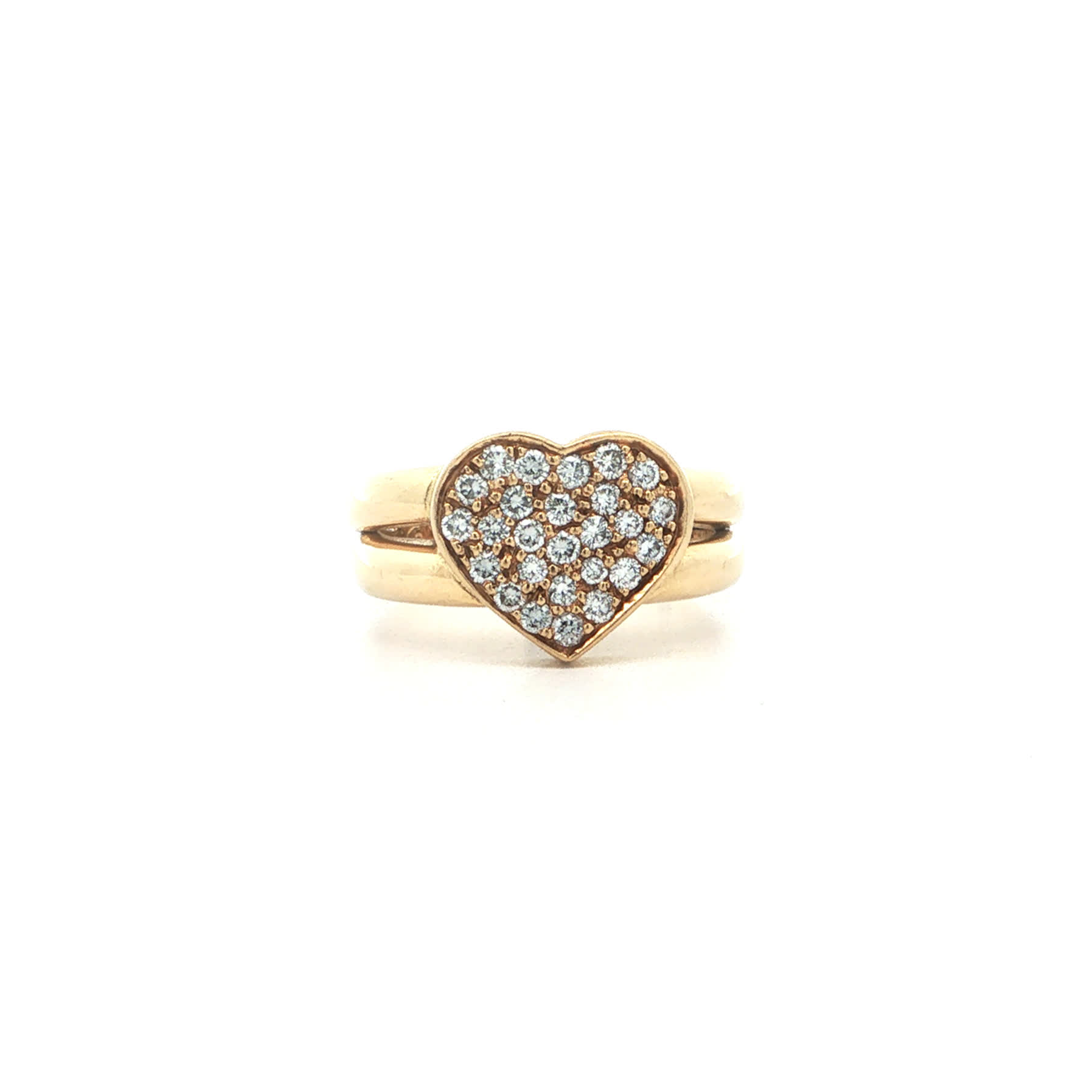 "Heart of Diamonds" - Vintage Ring in 18kt Gelbgold mit Brillanten - Juwelier Steiger