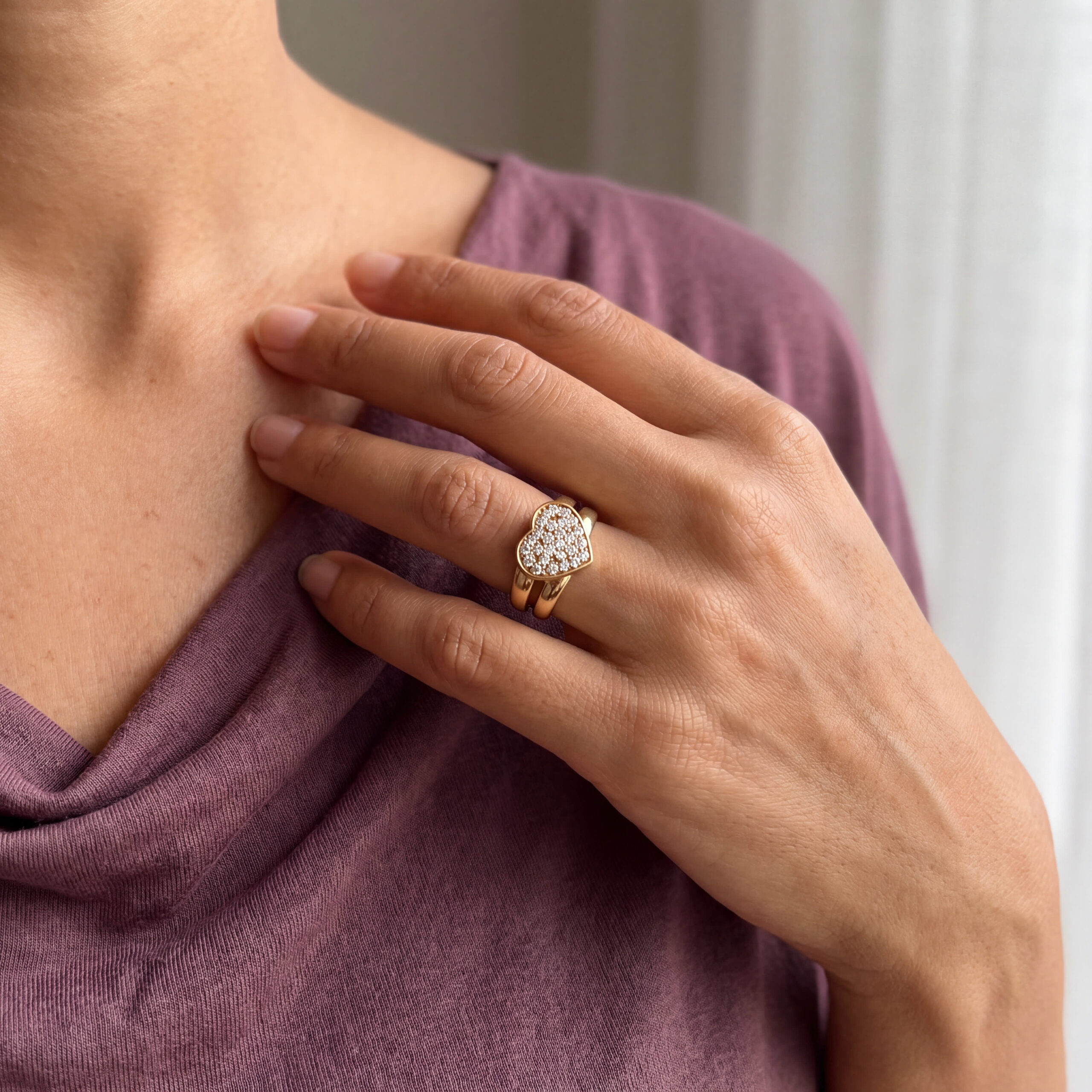"Heart of Diamonds" - Vintage Ring in 18kt Gelbgold mit Brillanten - Juwelier Steiger