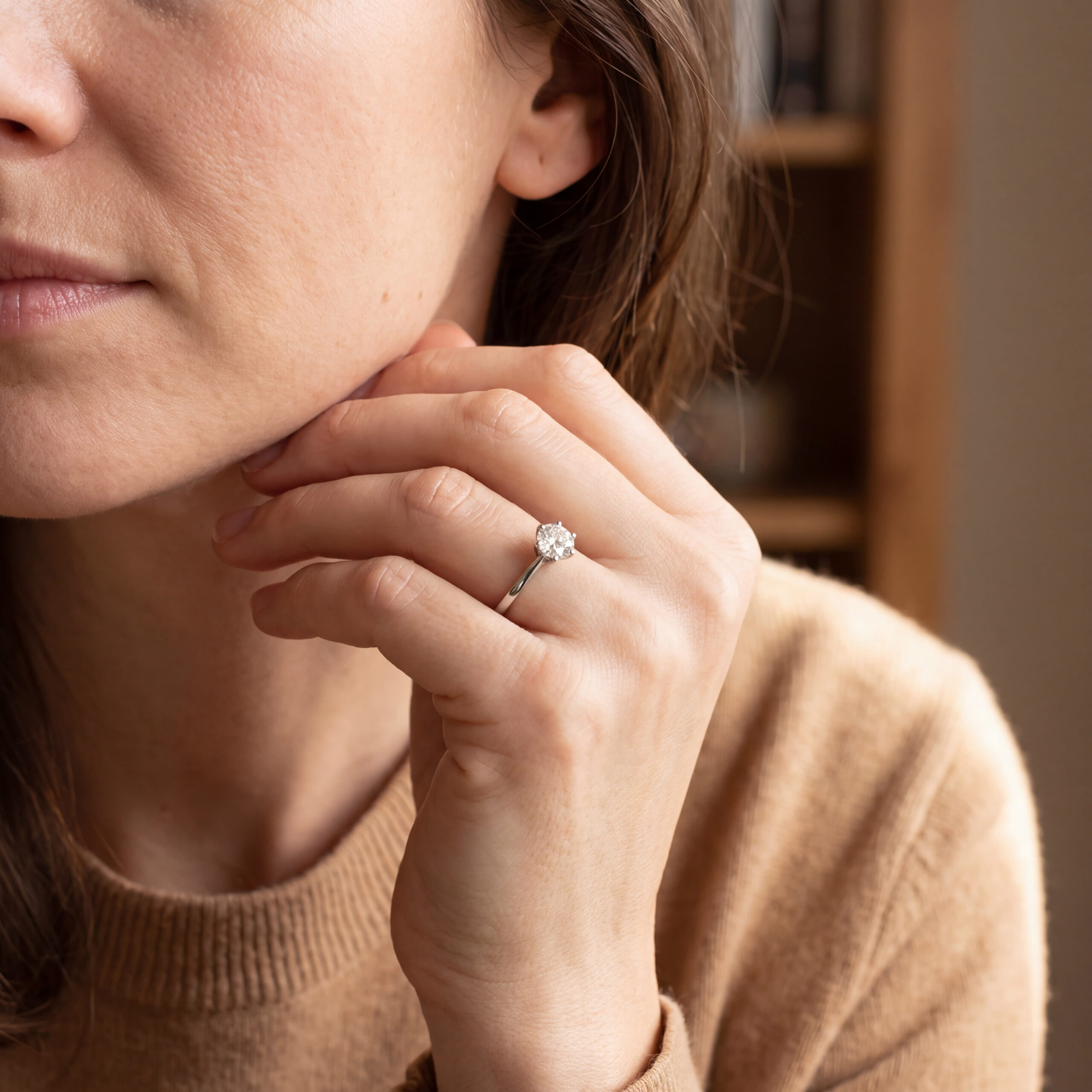"Internally Flawless" - Vintage Ring in 14kt Weißgold mit Brillant Solitär 0,56ct - Juwelier Steiger