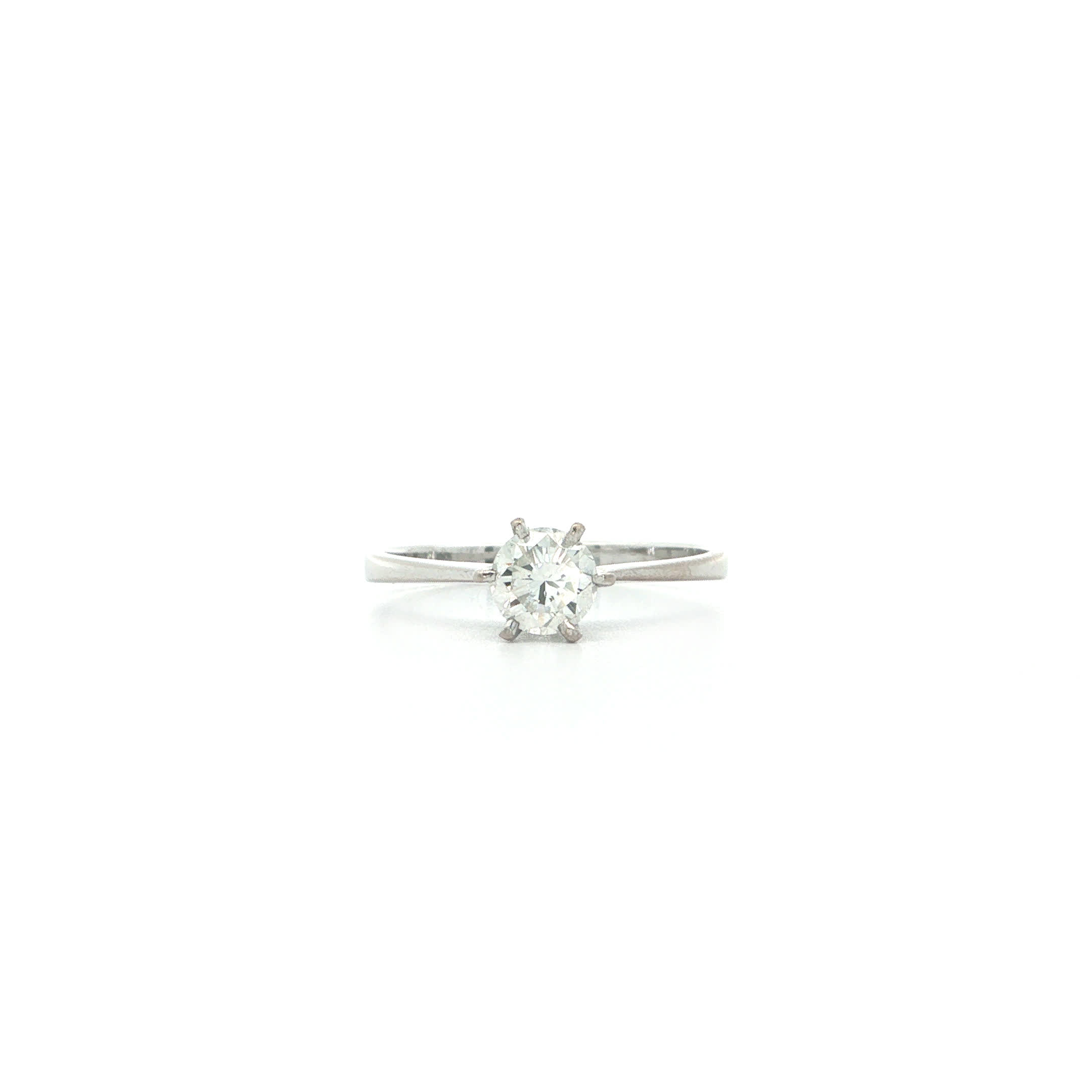 "Internally Flawless" - Vintage Ring in 14kt Weißgold mit Brillant Solitär 0,56ct - Juwelier Steiger