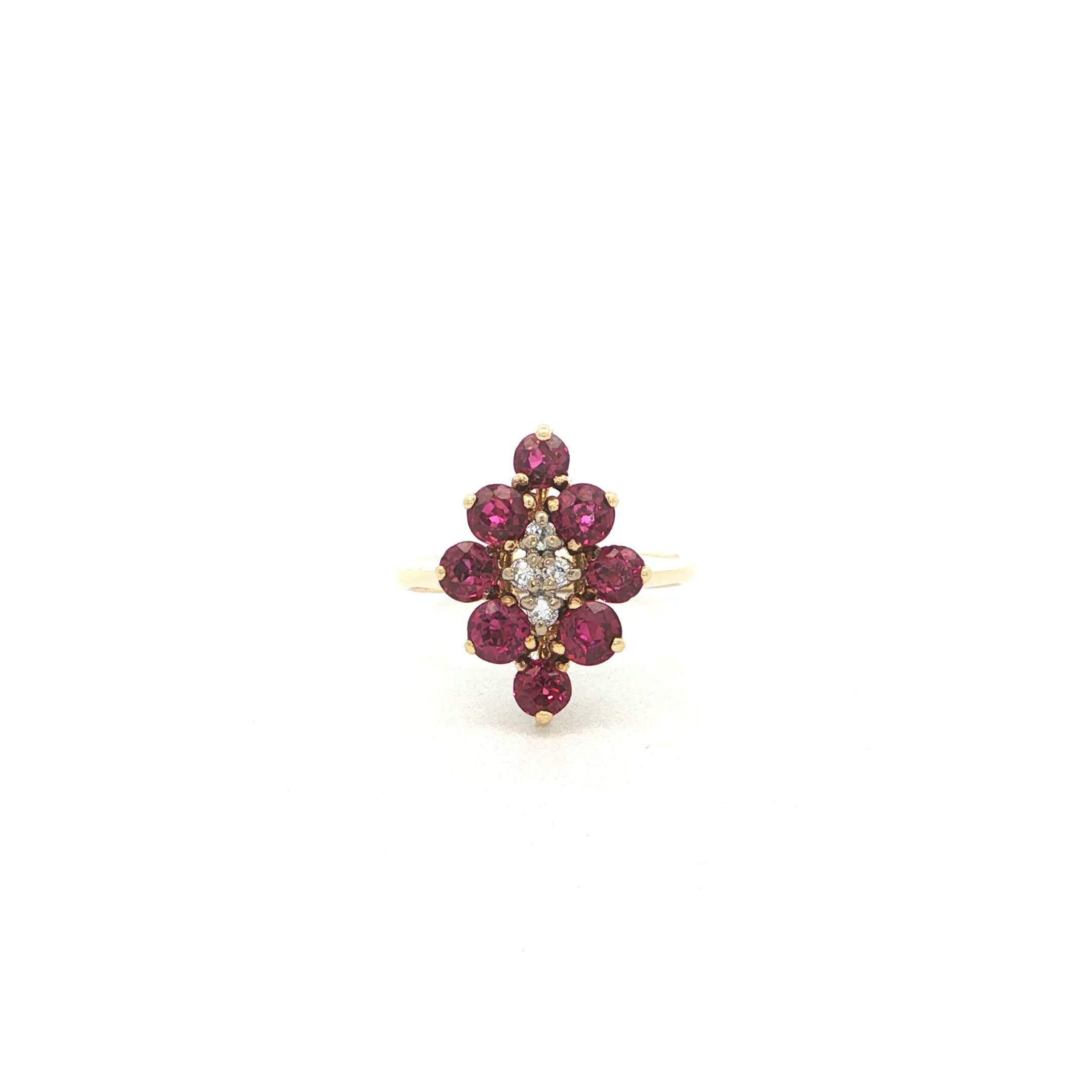"La Vie en Rouge" - Vintage Ring in 14kt Gelbgold mit Rubin & Diamanten - Juwelier Steiger