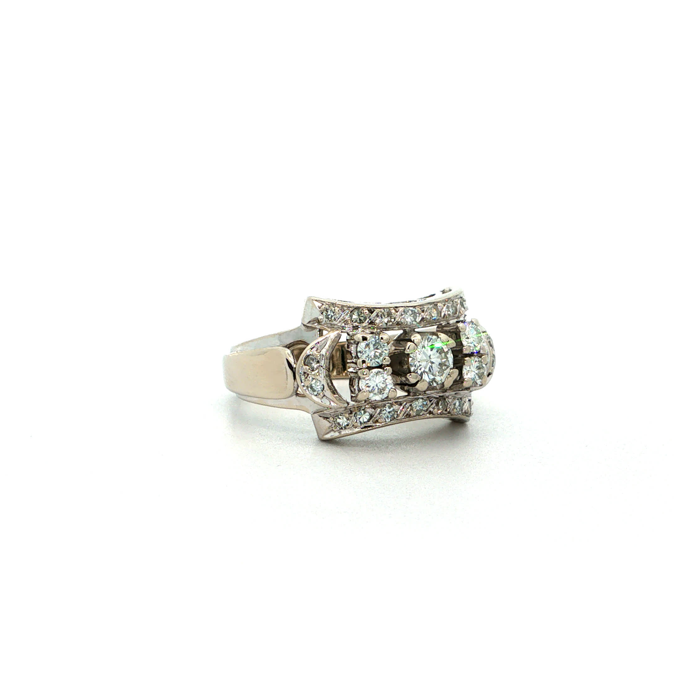 "Late Déco" - Vintage Ring in 14kt Weißgold mit Brillanten - Juwelier Steiger