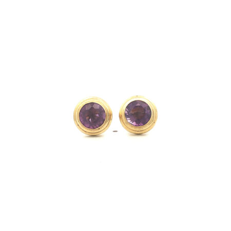 "Lila Love" - Vintage Ohrstecker in 14kt Gelbgold mit Amethyst - Juwelier Steiger