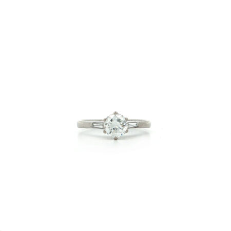 "Lupenrein" - Vintage Ring mit Brillant 0,49ct in 18kt Weißgold