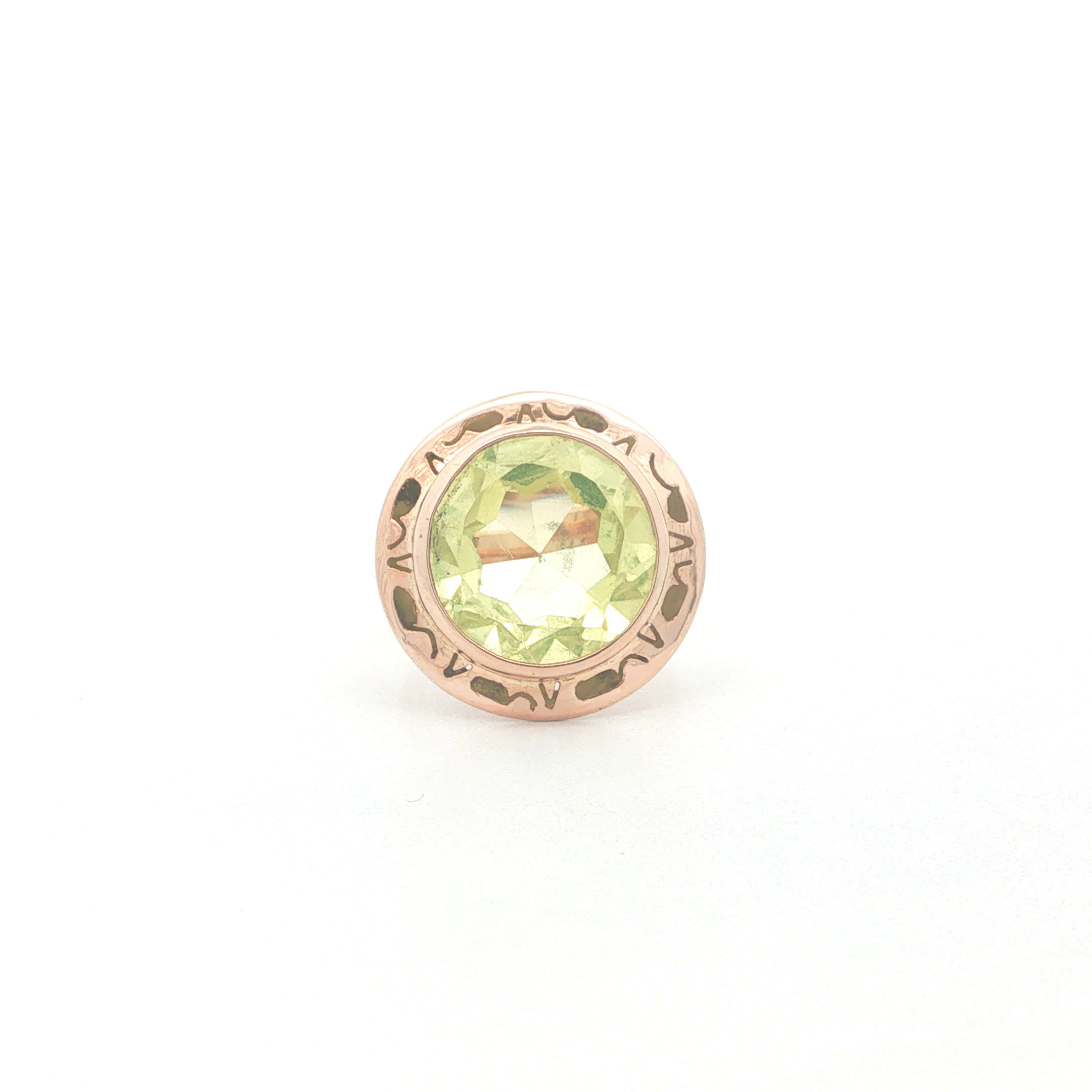 "Magic Eye"- Vintage Ring 14 Karat Gelbgold Ring mit Peridot Stein - Juwelier Steiger