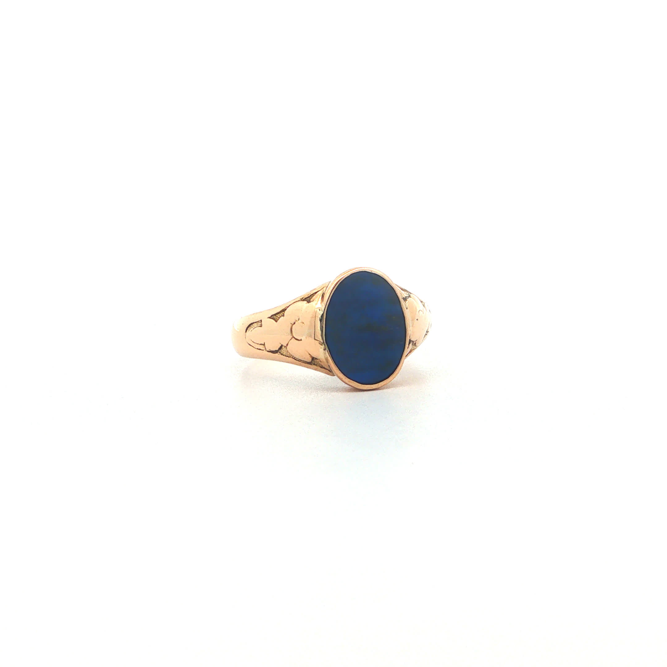 "Midnight 1920" - Antiker Ring in 14kt Gelbgold mit Lapis Lazuli - Juwelier Steiger