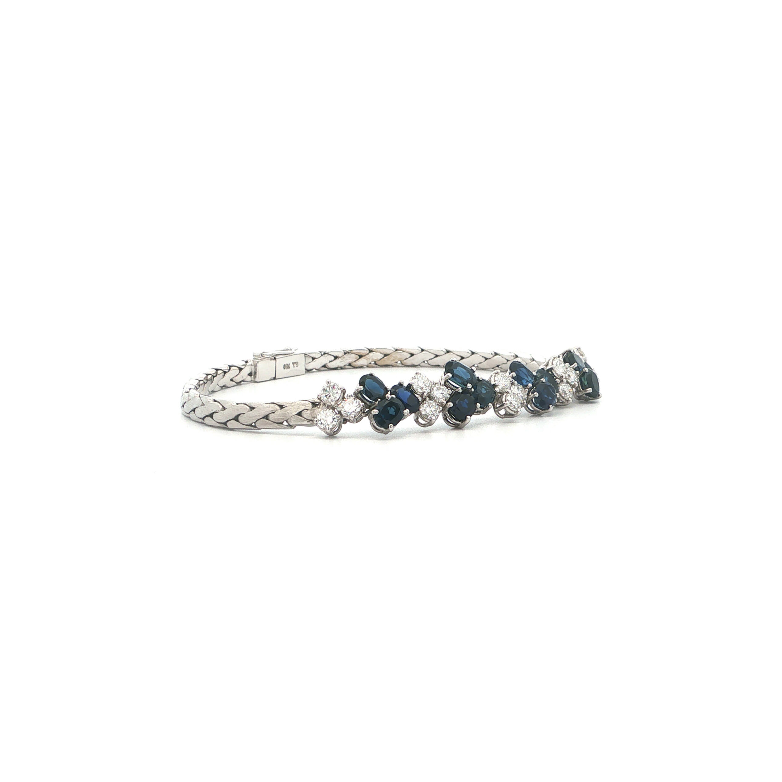 "Midnight in Paris" - Vintage Armband in 18kt Weißgold mit Saphiren & Brillanten aus 750er Weißgold - Juwelier Steiger