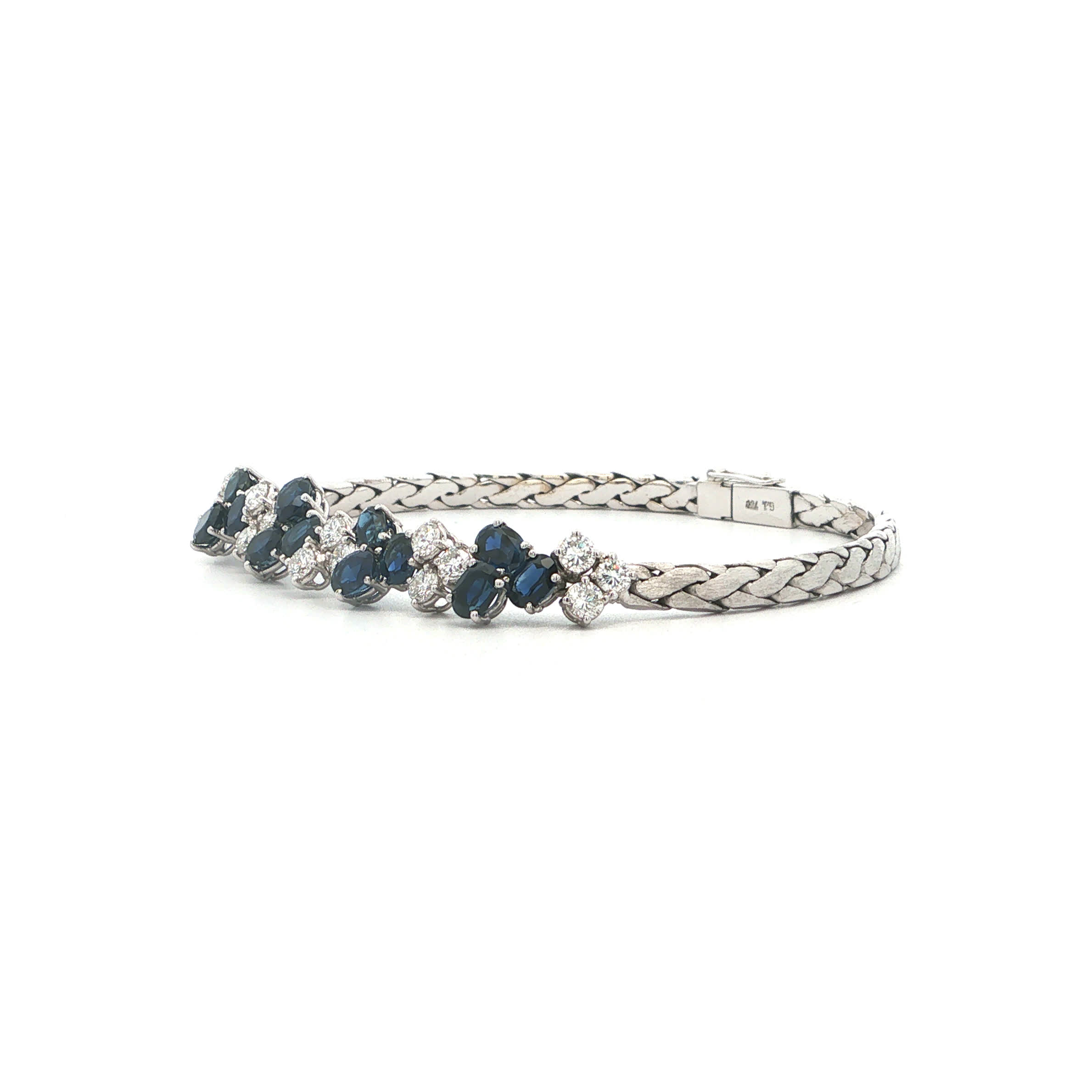 "Midnight in Paris" - Vintage Armband in 18kt Weißgold mit Saphiren & Brillanten aus 750er Weißgold - Juwelier Steiger