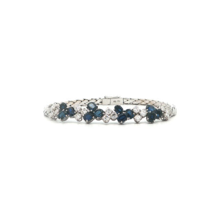 "Midnight in Paris" - Vintage Armband in 18kt Weißgold mit Saphiren & Brillanten