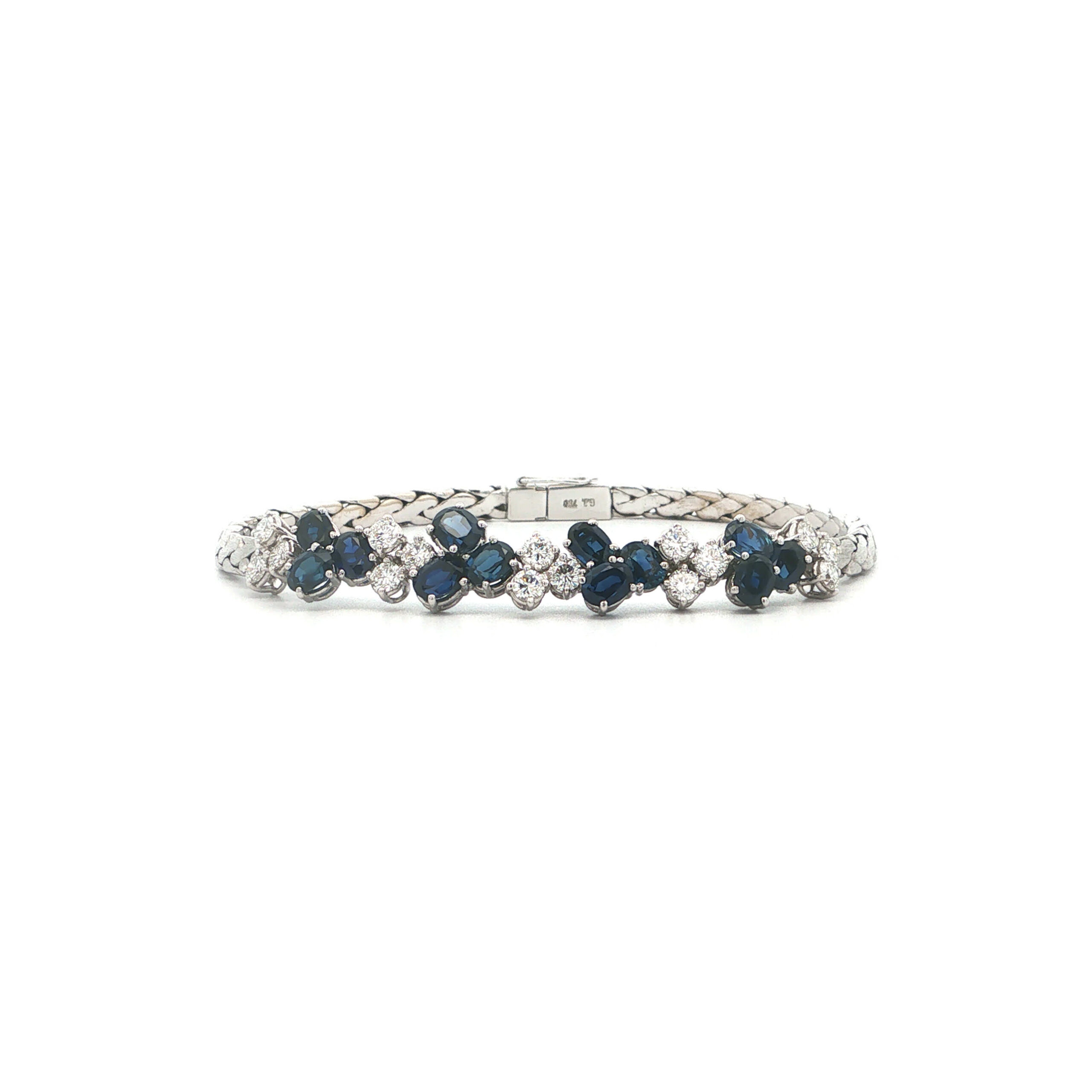 "Midnight in Paris" - Vintage Armband in 18kt Weißgold mit Saphiren & Brillanten aus 750er Weißgold - Juwelier Steiger