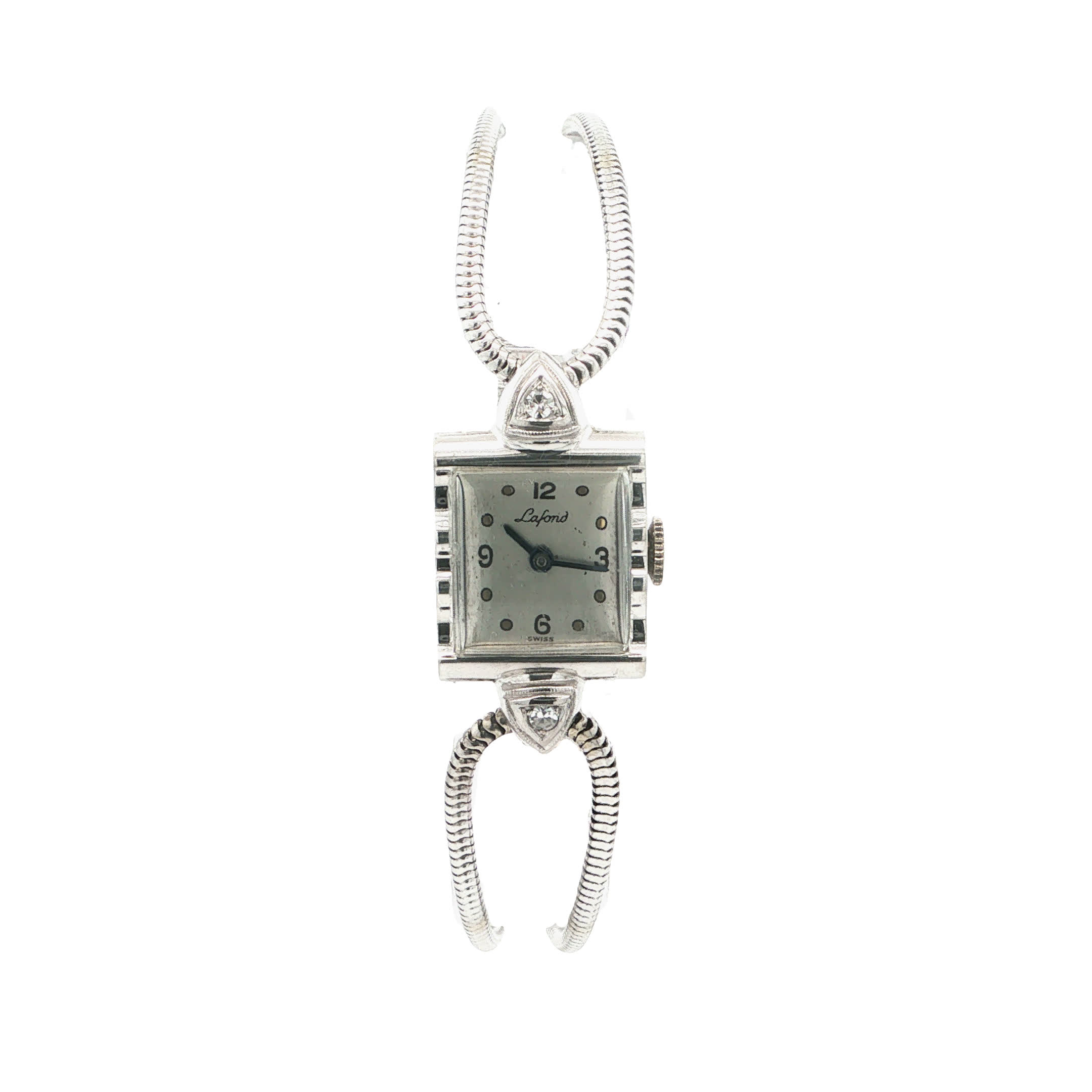 "New York Elegance" - Vintage Lafond Diamant Damenuhr aus 750er Weißgold - Juwelier Steiger