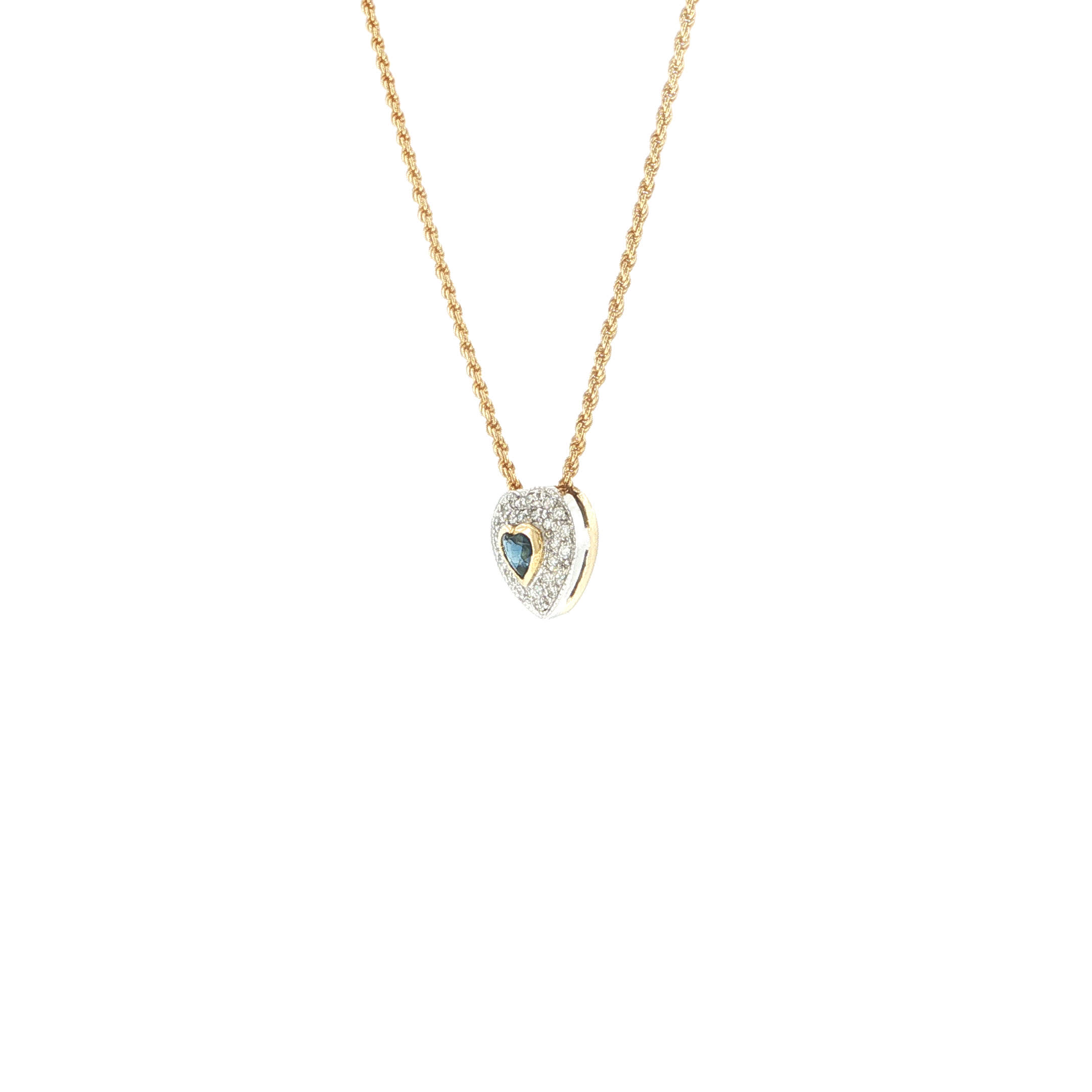 "Ocean´s Heart" - Vintage Kette in 18kt Gelbgold mit Saphir & Diamanten - Juwelier Steiger