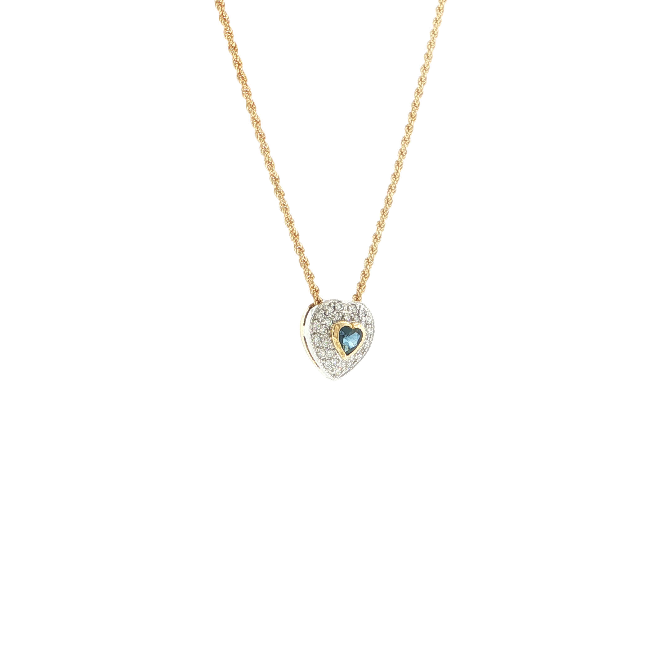 "Ocean´s Heart" - Vintage Kette in 18kt Gelbgold mit Saphir & Diamanten - Juwelier Steiger