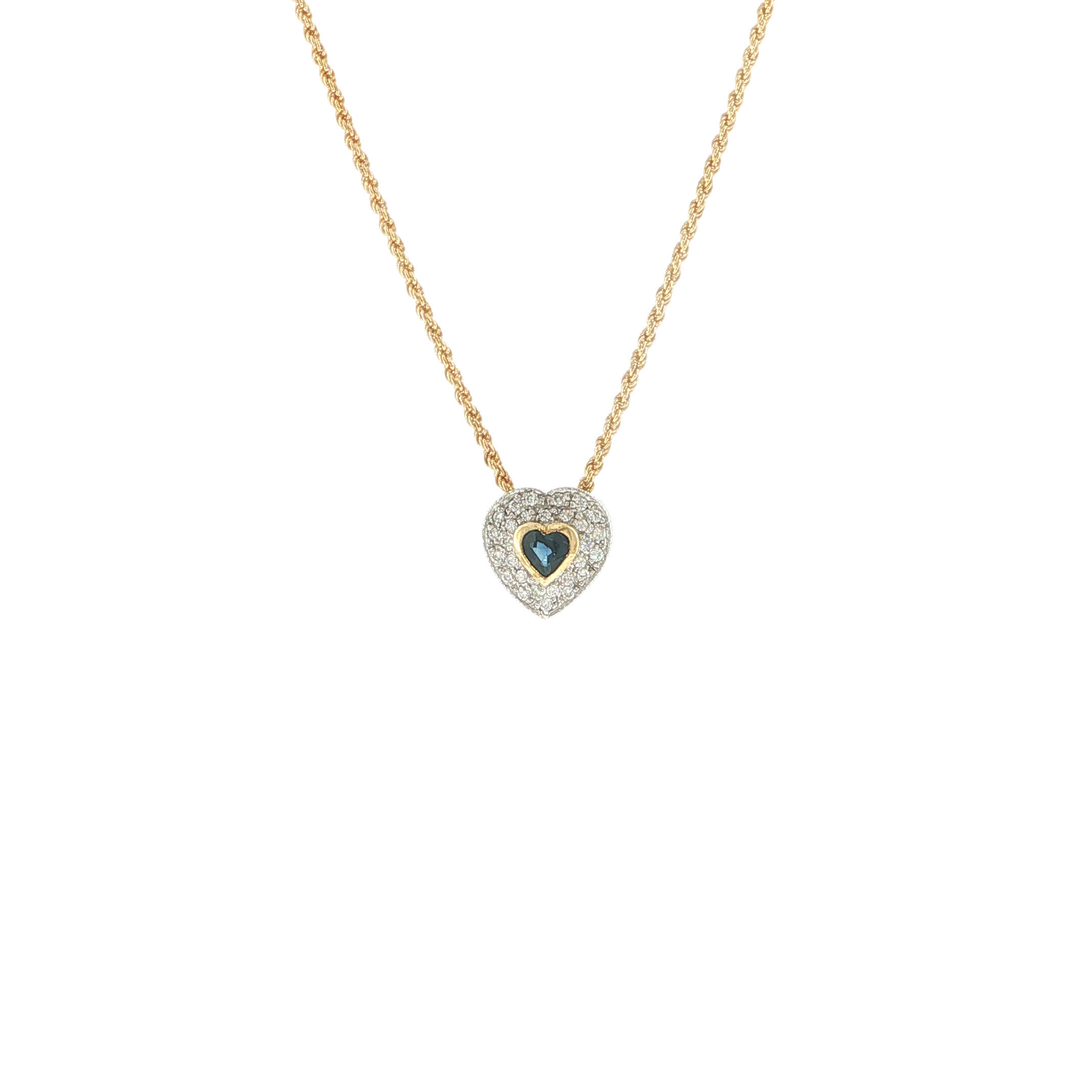 "Ocean´s Heart" - Vintage Kette in 18kt Gelbgold mit Saphir & Diamanten - Juwelier Steiger