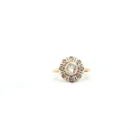 "Old Roses" - Antiker Ring in 14kt Gelbgold mit Diamantrosen - Juwelier Steiger