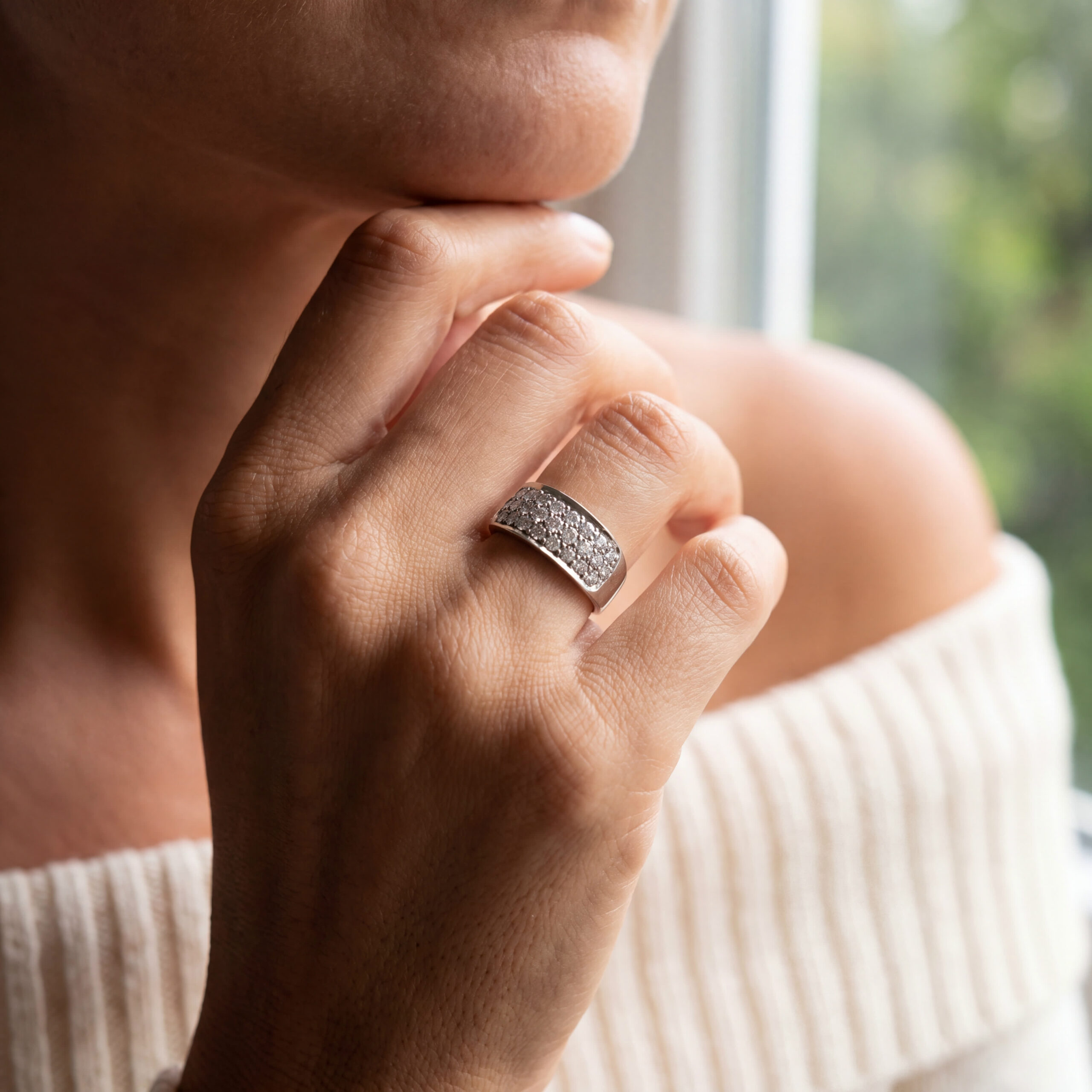 "Pure Pavé " - Vintage Ring in Weißgold mit Brillanten zus. ca. 1,0ct - Juwelier Steiger