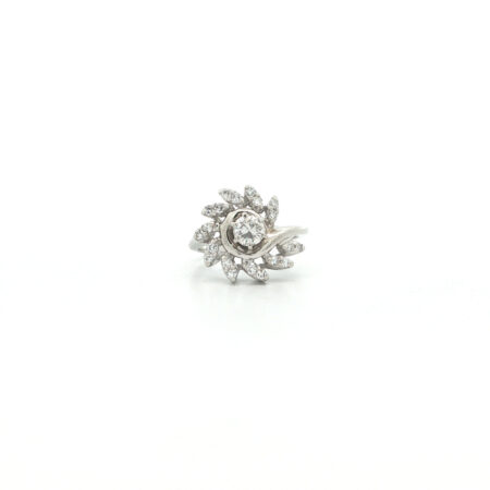 "Ray of Light" - Vintage Ring in 14kt Weißgold mit Diamanten - Juwelier Steiger
