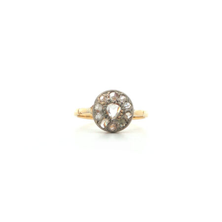 "Roses from the Past" - antiker Ring in 18kt Gelbgold mit Diamantrosen - Juwelier Steiger